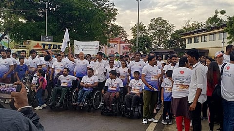 "Race for 7" was conducted by Organization for Rare Diseases India (ORDI) at Island Grounds in collaboration with various disability groups on Sunday.