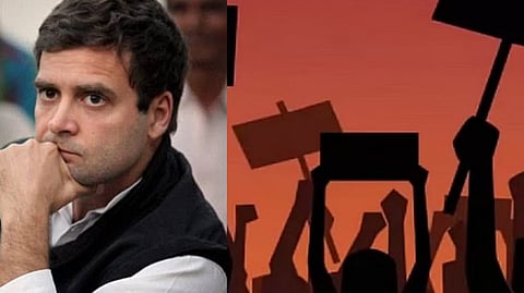 Rahul Gandhi (L)