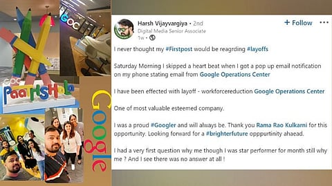 The man speaks about his disappointment after getting sacked from Google.