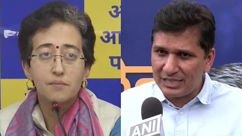 AAP MLAs Atishi (left) and Saurabh Bharadwaj (right).