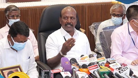 Health Minister Ma Subramanian addressing the media on Tuesday