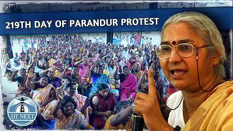 Medha Patkar joins on 219th day of Parandur protest