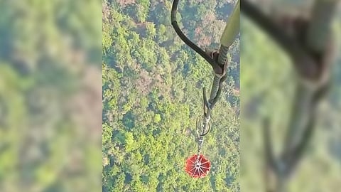 IAF helicopter deployed for fighting forest fires in Goa.