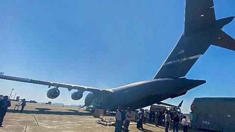 A US Air Force C-17 aircraft carrying the NASA-ISRO synthetic aperture radar (NISAR) has landed in Bengaluru
