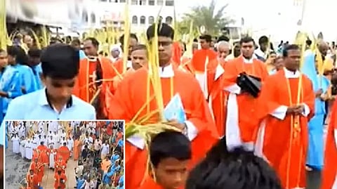 'Palm Sunday' procession at Velankanni
