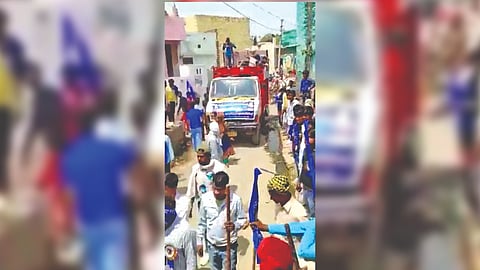 People from the Muslim community pelted stones at the participants of a Shobha Yatra