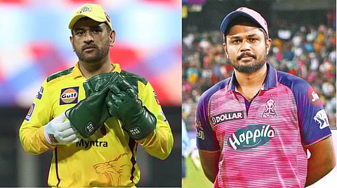 CSK's MS Dhoni and RR's Sanju Samson