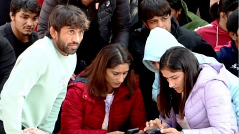 Bajrang Punia, Sakshi Malik, Vinesh Phogat