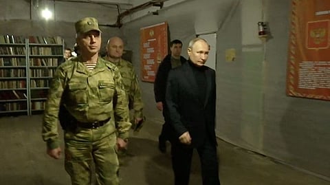 Russian President Vladimir Putin visits the national guard headquarters