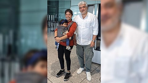 Ajith Kumar with the woman and her ten-month-old child