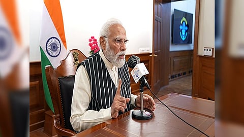 Prime Minister Narendra Modi ahead of the 100th episode of 'Mann Ki Baat'