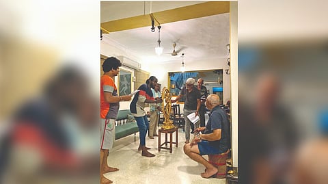 During the rehearsal of
Kumin Chirippu