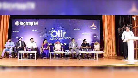 Dr S Krishnan launching the inaugural edition of Olir