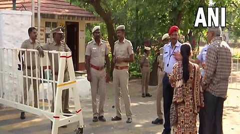 Visuals from outside Kalakshetra institution in Chennai.