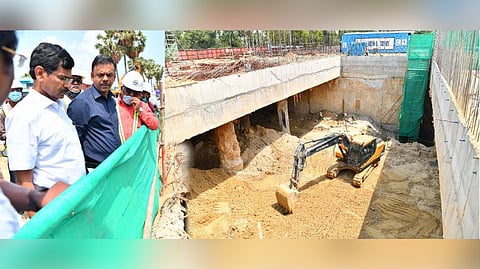 Chief Secretary V Irai Anbu inspecting CMRL's Phase 2 construction