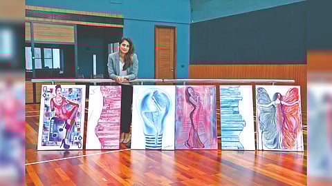Shamlee with her art work