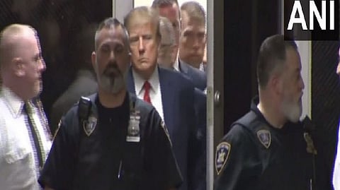 Former US President Donald Trump departs Manhattan courtroom