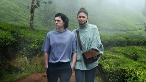 Tom Holland and Zendaya holding hands in Munnar