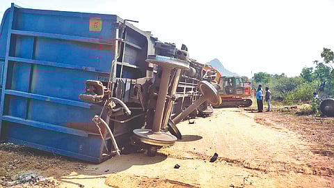 Derailed wagons seen near Krishnagiri