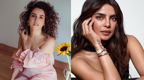 (L) Sanya Malhotra; Priyanka Chopra(R)
