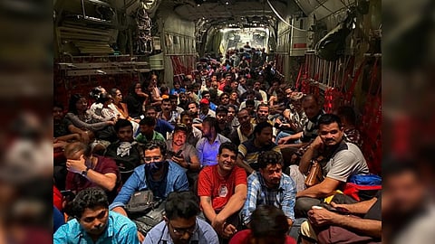 Indians stranded in Sudan being rescued by the Indian Air Force on Wednesday