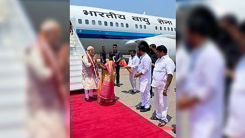 Prime Minister Narendra Modi arrived in Hyderabad