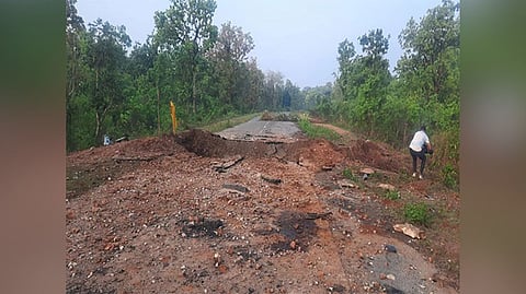 Visual from IED blast site in Dantewada