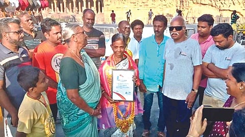 The recipient of the award, Selvarani, a resident of Annal Ambedkar Street in Mahabalipuram worked as a nurse at a Mahabalipuram Primary Health Centre for over 35 years before she retired a few years ago.