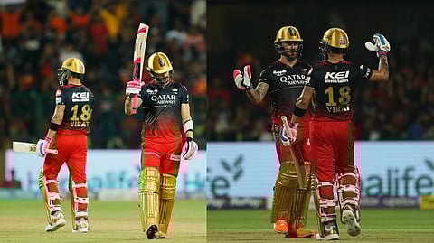 Virat Kohli with Faf du Plessis