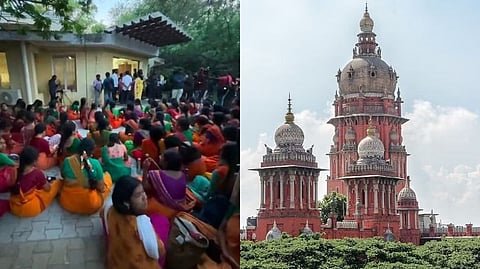 Students protesting on the campus; Madras High Court
