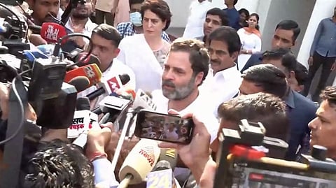Rahul Gandhi meeting the press
