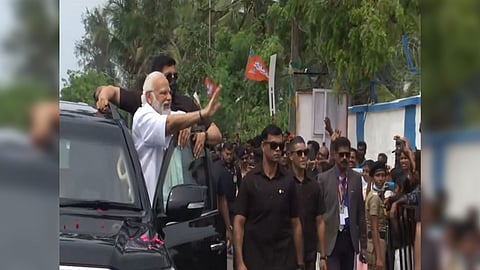 Modi held a roadshow in Kerala's Thiruvananthapuram