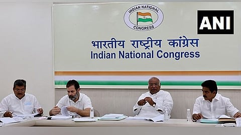 Congress president Mallikarjun Kharge and party leader Rahul Gandhi