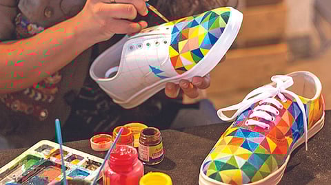 City students upcycle canvas shoes