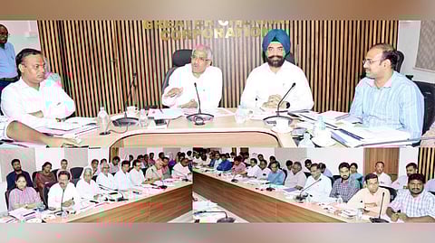 The GCC commissioner Gagandeep Singh Bedi, additional commissioner (health) Shankar Lal Kumawat, joint commissioner (works) Dr GS Sameeran, deputy commissioner (education) Sharanya Ari, and other senior officials were present in the review meeting.