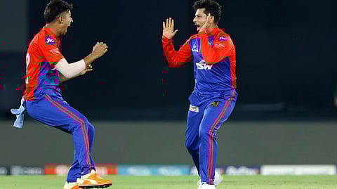 DC players celebrating the wicket of David Miller