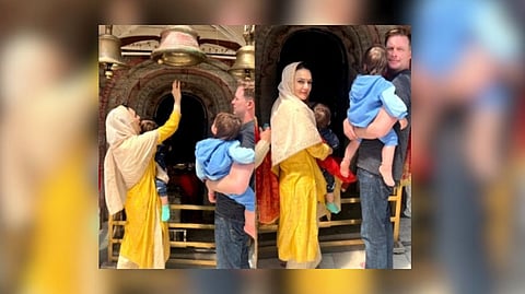 Preity Zinta, hubby Gene take their twins Jai, Gia for temple visit in