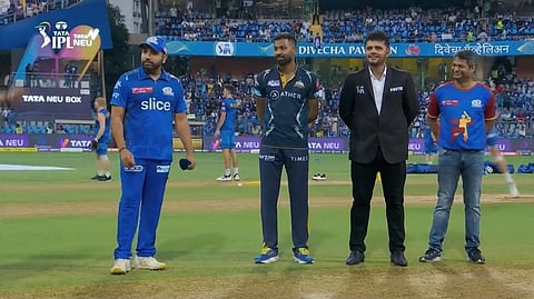 MI captain Rohit Sharma and GT captain Hardik Pandya.