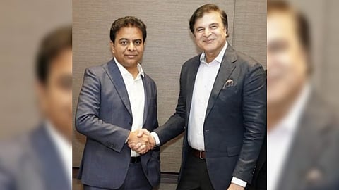 Industries Minister K.T. Rama Rao and Dr. Sairam Atluri