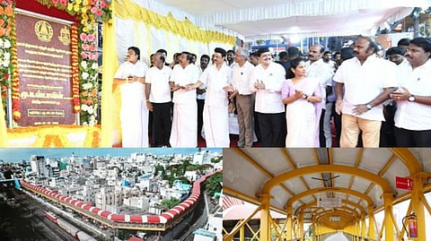 Chief Minister M K Stalin on Tuesday opened the skywalk bridge in T Nagar