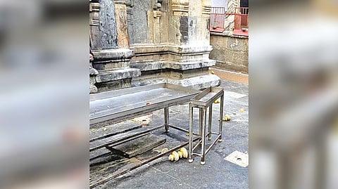 The desecrated temple premises