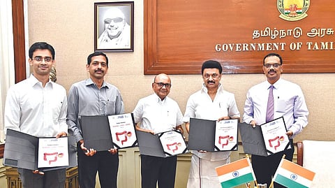 Chief Minister MK Stalin launches the drive by releasing colon cancer awareness brochure at the Secretariat on Wednesday