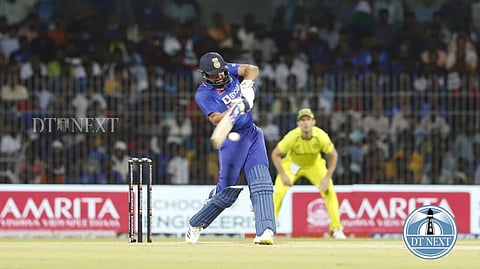 Rohit Sharma in action.