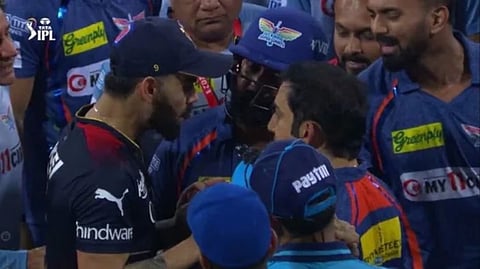 Virat Kohli and Gautam Gambhir after RCB-LSG game.