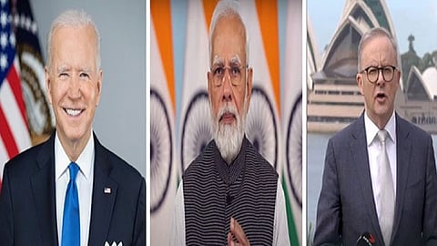US President Joe Biden, Prime Minister Narendra Modi and Australian PM Anthony Albanese