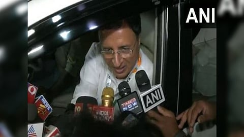 Congress leader Randeep Singh Surjewala after the CPL meeting in Bengaluru