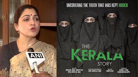 Khusbhu Sundar (left); Poster of ?The Kerala Story?