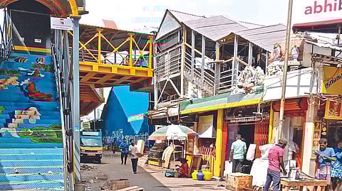 View of the Ranganthan Street which is chock-a-block most of the times