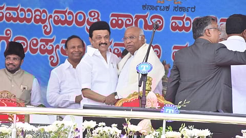 Chief Minister M K Stalin with Siddaramaiah