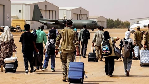 People leaving the war-hit Sudan